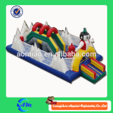 Happy inflatable fun city 0.55mm PVC inflatable park inflatable bouncer slide for sale